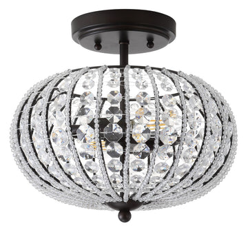 Catalina 11.7" Metal /Acrylic LED Semi Flush Mount - JONATHAN Y